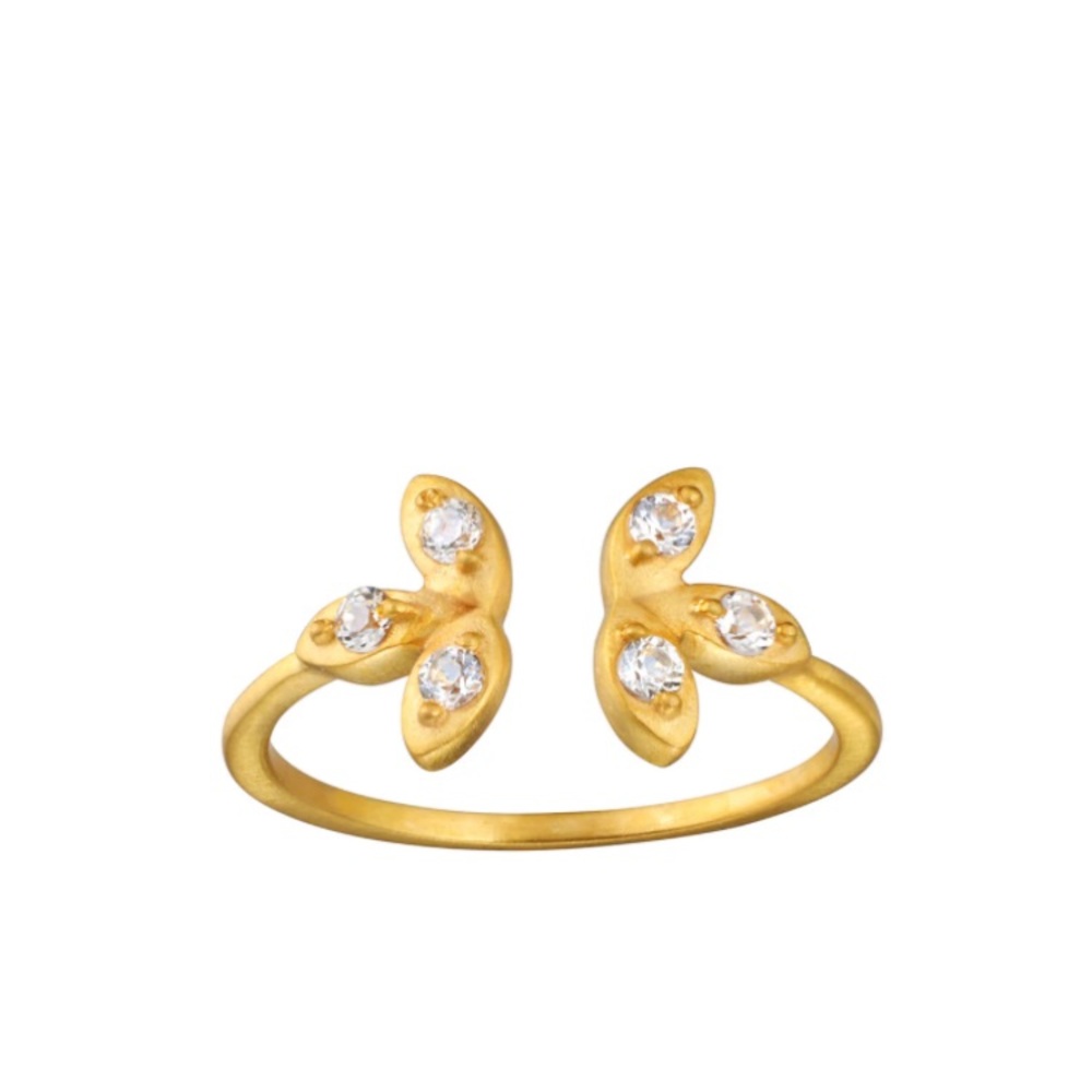 Satya white topaz lotus adjustable ring